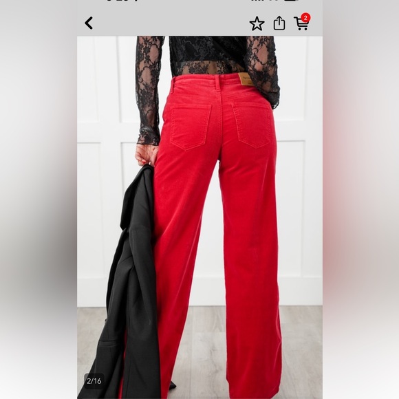 Special A - green corduroy wide leg jeans - size 7 - NWT - Picture 7 of 16